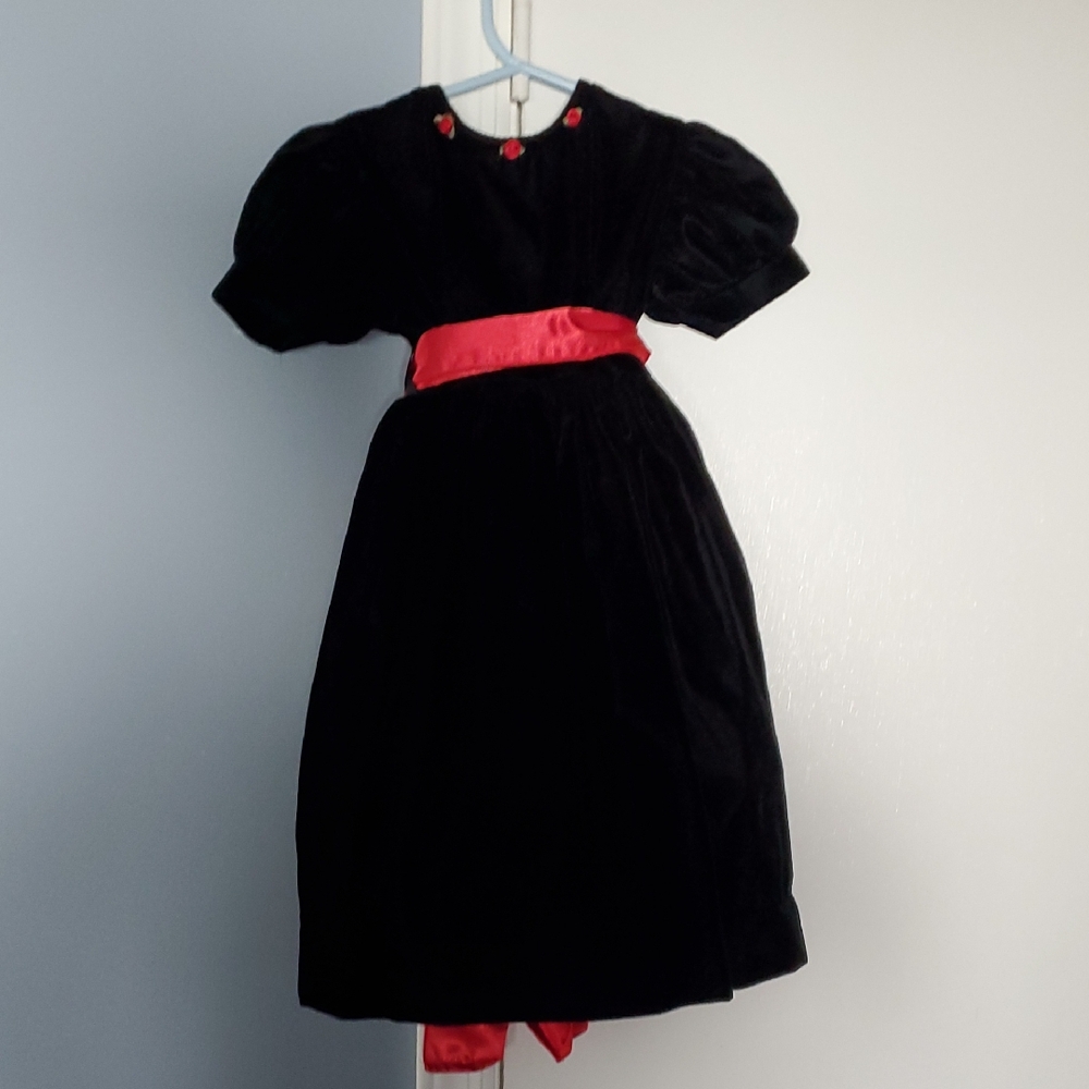 Charming Black and Red Kids Formal Dress. **VINTAGE**